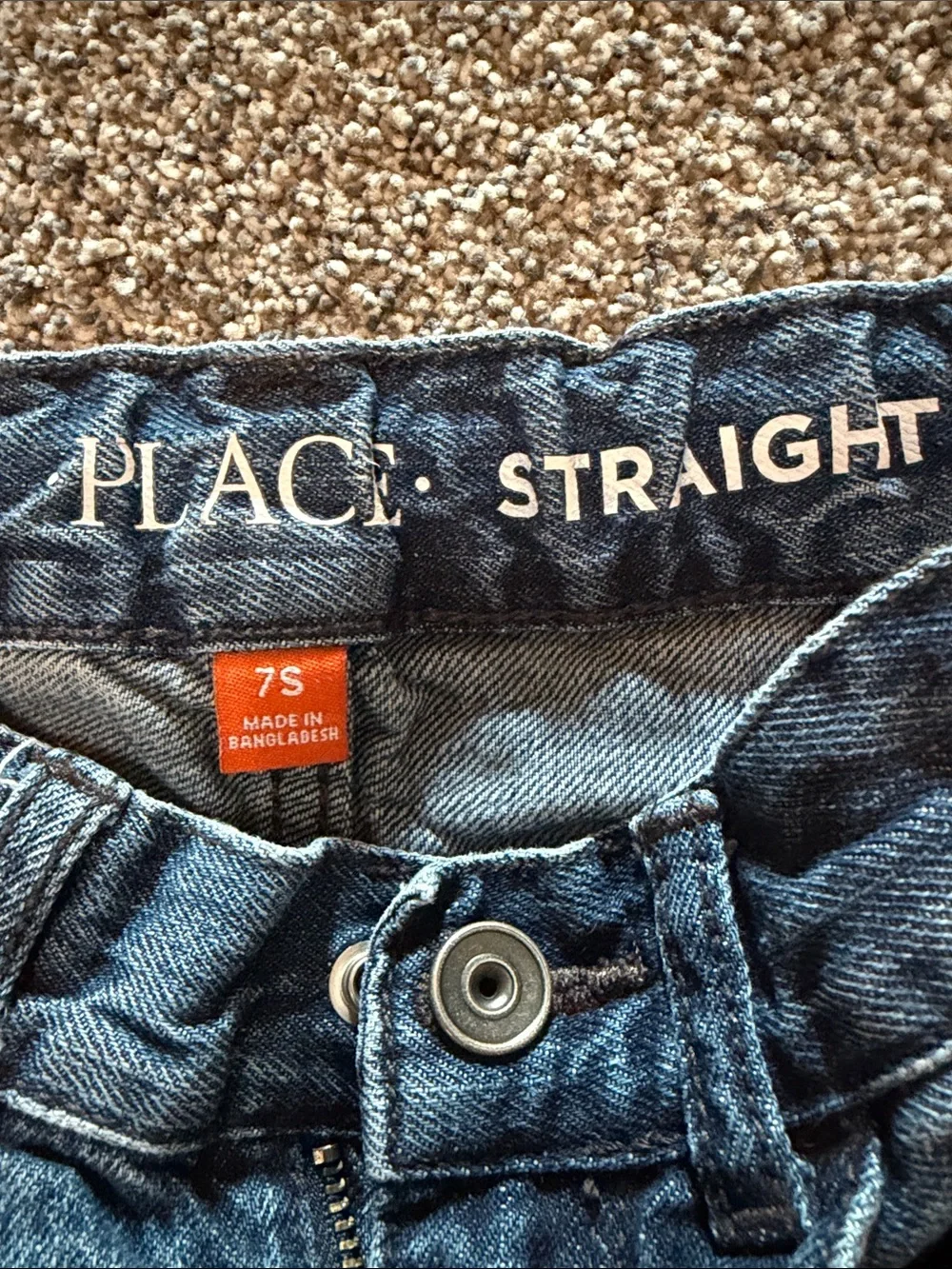 The Children's Place Boys Dark Blue Straight-Leg Jeans Size 7S